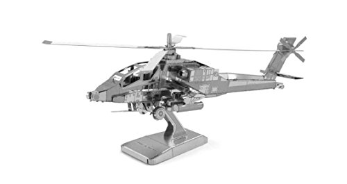 Metal Earth Puzzle 3D Helicóptero De Ataque Ah-64 Apache Boeing. Rompecabezas De Metal De Aviación. Maquetas Para Construir Para Adultos Nivel Desafiante De 12.2 X 12.2 X 5.5 Cm
