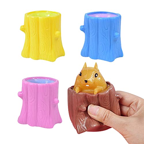 CJBIN Squeeze Ball, 4 Piezas Taza de La Ardilla Descompresión, Juguet