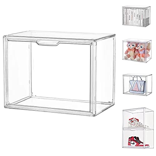 Vitrinas para Colecciones Vitrina Cristal Expositora Metacrilato, Caja de Exhibición de Acrílico Transparente, Vitrina de Muñecas con Puerta para Figuras Coleccionables (36×22×27cm)