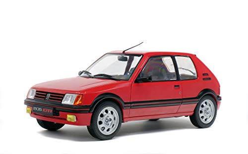 Solido S1801702 Peugeot 205 GTI MK1 1985 - Coche en Miniatura, Escala 1:18, Color Rojo