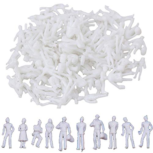 BESTZY 50pcs Modelo Blanco Architectural sin Pintar Tren Personas Figu