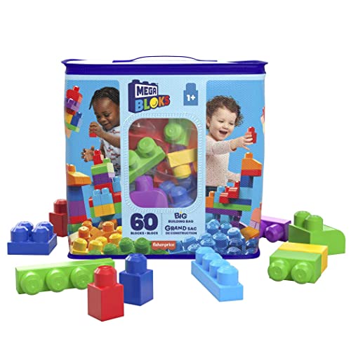 Mega Bloks Bolsa Clásica con 60 Bloques de Construcción, Juguetes Bebés 1 Año, Mattel DCH55