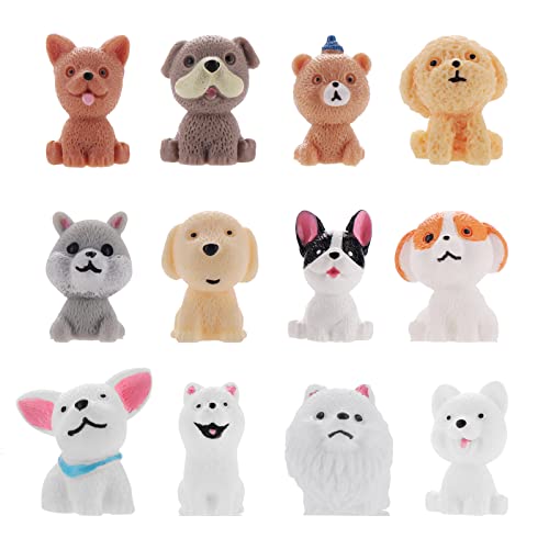 cobee Juego de figuras de perro, 12 piezas realistas mini figuras de c