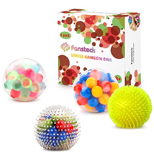 Fansteck 4pcs Pelota Blanda, Juguetes Sensoriales, Juguetes Antiestres Squishy, Bola Antiestres, Pack Antiestres (‎LLK-001-6-1)