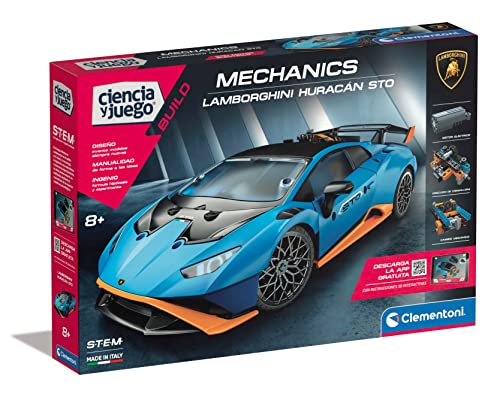 Clementoni - Laboratorio de Mecánica, Lamborghini Huracán STO, Juego para Montar Coche de Carreras, Juguete Científico Stem en Español, a Partir de 8 años (55481)