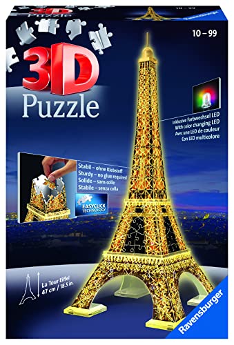 Ravensburger - 3D Puzzle Building Tour Eiffel Night (12579 1)