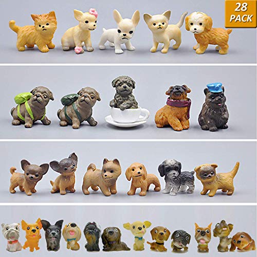 GuassLee Mini figuras de plástico para cachorros para niños, paquete