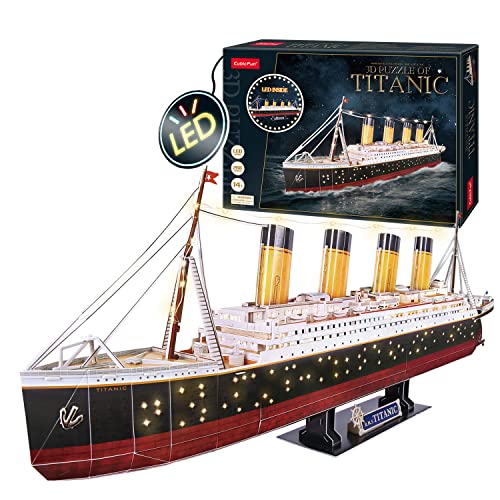 Puzzle 3d Led - Maqueta Titanic | Maquetas Para Construir Adultos Y Niños | Puzzles 3d Barcos | Maquetas De Barcos | 266 Piezas | 240 Min De Montaje