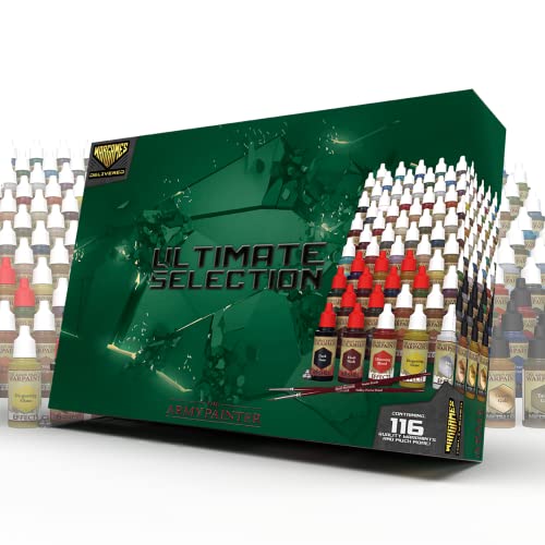 Wargames Delivered Ultimate Set De Pintura Para Miniaturas Y Maquetas - Pinturas Para Miniaturas De Plástico - 116 Pinturas Para Miniaturas, Frascos Para Mezclar, Pelotas Para Mezclar Y Pinceles