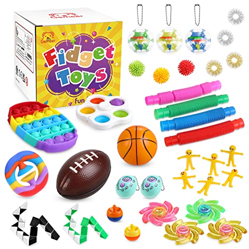 Gemeer 35 Piezas Fidget Toys, Fidget Toys Pack con Simple Dimple para Autismo, Antiestres, Juguetes para Aliviar la Ansiedad, Regalo Anti-ansiedad para Adultos y Personas con Autismo y TDAH