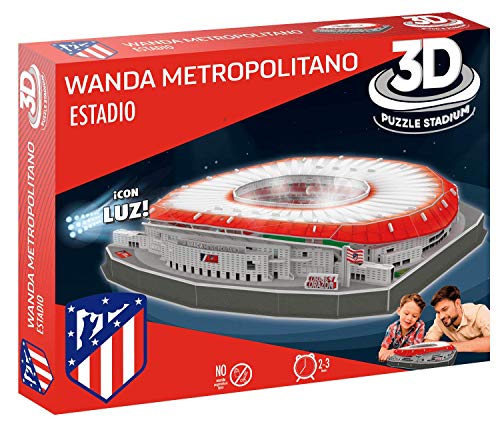 Atlético de Madrid- Puzzle 3D Estadio Wanda Metropolitano con Luz (El