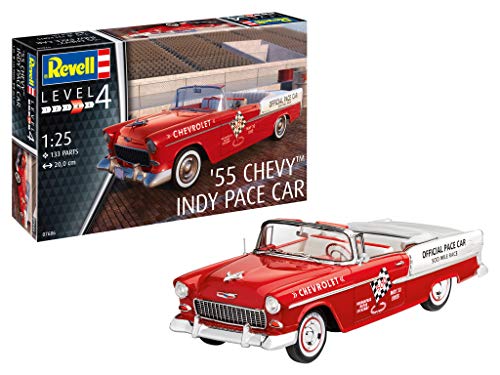 Revell-1955 Chevy Indy Pace Car, Escala 1:25 Chevrolet Kit de Modelos de plástico, Multicolor, 1/25 (Revell 07686 7686)