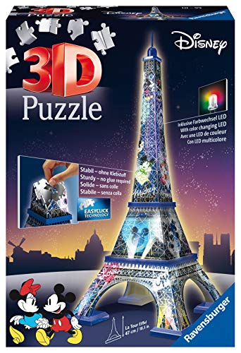 Ravensburger 3D Puzzle, Disney Tour Eiffel, 216 Piezas, Edad Recomenda