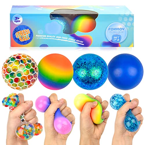 FOHYLOY Bolas Antiestres, 4 Piezas Pelota Antiestrés Niños, Juguete 