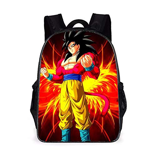 REYOK Mochilas Mochila escolar para niños Mochila escolar Goku Mochila escolar de dibujos animados en 3D para niños Estudiantes de primaria y secundaria de 16 pulgadas