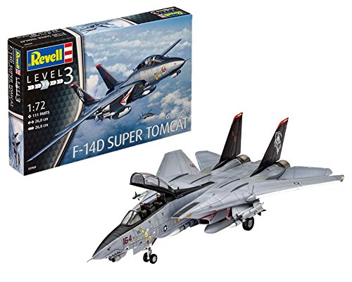 Revell Grumman F-14D Super Tomcat, Kit de Modelo, Escala 1:72 (3960) (