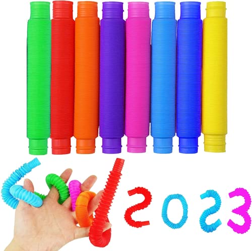 Mini Juguetes Sensoriales de Tubos Pop,24 Pieza Juguetes Sensoriales de Tubo,Juguetes Fidget,Juguetes Sensoriales de Tubo Elástico Multicolor Juguetes para Aliviar el estrés y la Ansiedad