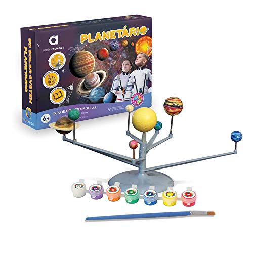 ambarscience- Planetario - Juguete Stem Educativo y DIY para Construir e Pintar el Sistema Solar 3D, para niños 6+.