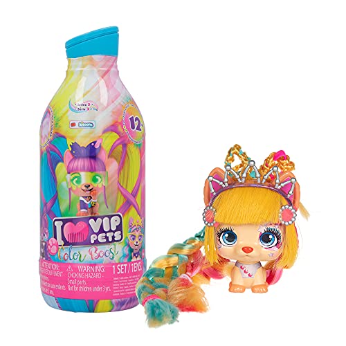 VIP PETS Color Boost S3 , Muñeca perrita Sorpresa coleccionable con P