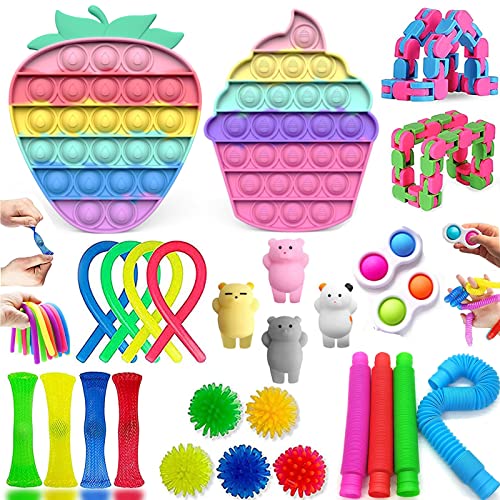 Fidget Toys Pack, Alivia Estrés y la Ansiedad Toy, Fidget Toys Set, Push Bubble Fidget Juguete para Niños, Autismo Regalos para niños, Recompensas en el Aula de la Escuela