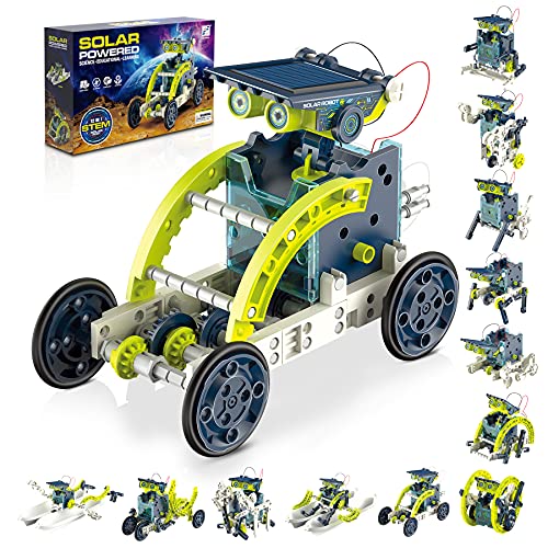 Stem 12 en 1 Juguetes de Robot Solar para niños, Kit de Robot de ener
