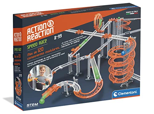 Clementoni - Action & Réaction, speed race, juego STEM construcciones