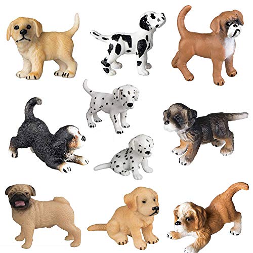 FLORMOON Figura de animal realista - 10 piezas de figuras de cachorro 