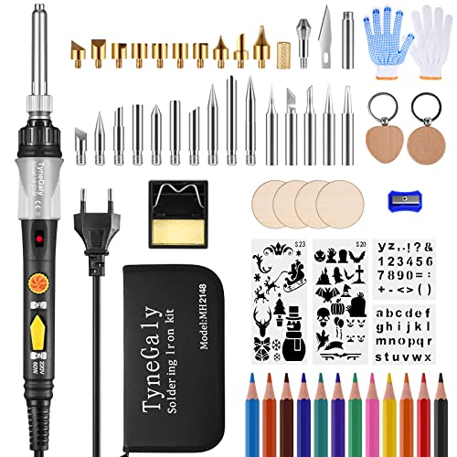 Kit Pirograbador de Madera 60pcs, TyneGaly Kit Pirograbdores Electrico
