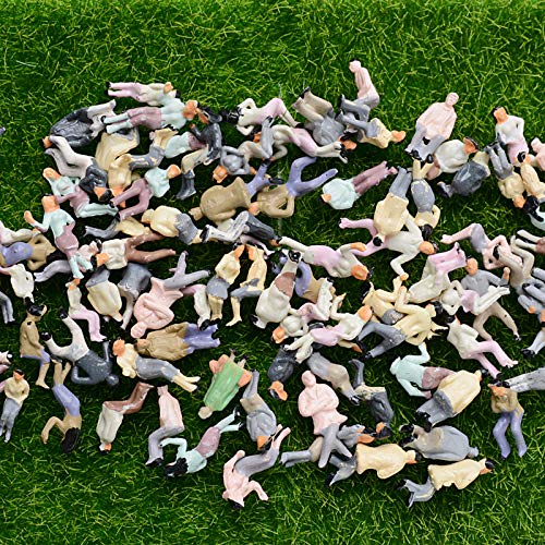 100pcs Figura Persona Miniatura Humana Sentada para Modelo Maqueta Tre